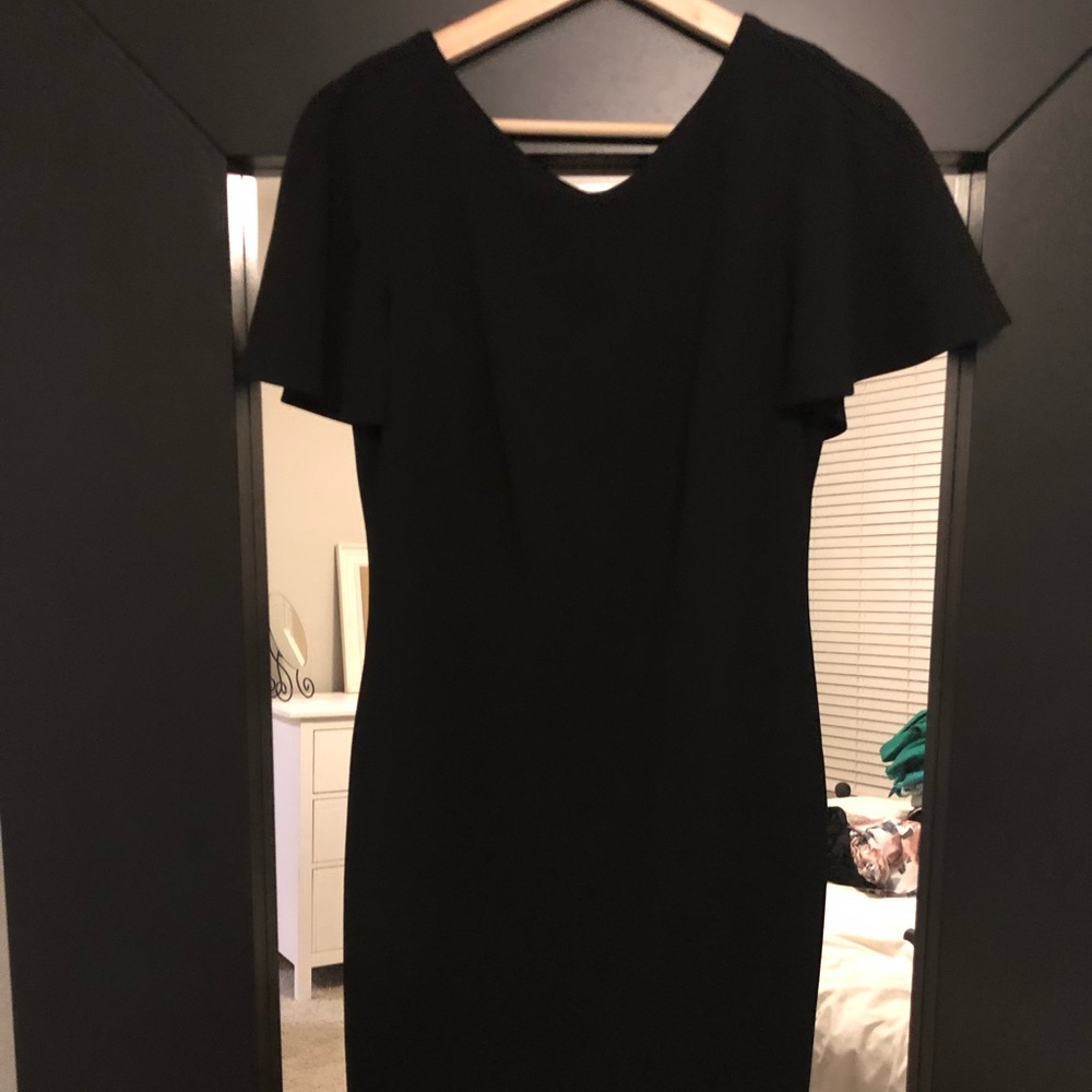 Black Ruffle Sleeved Dress